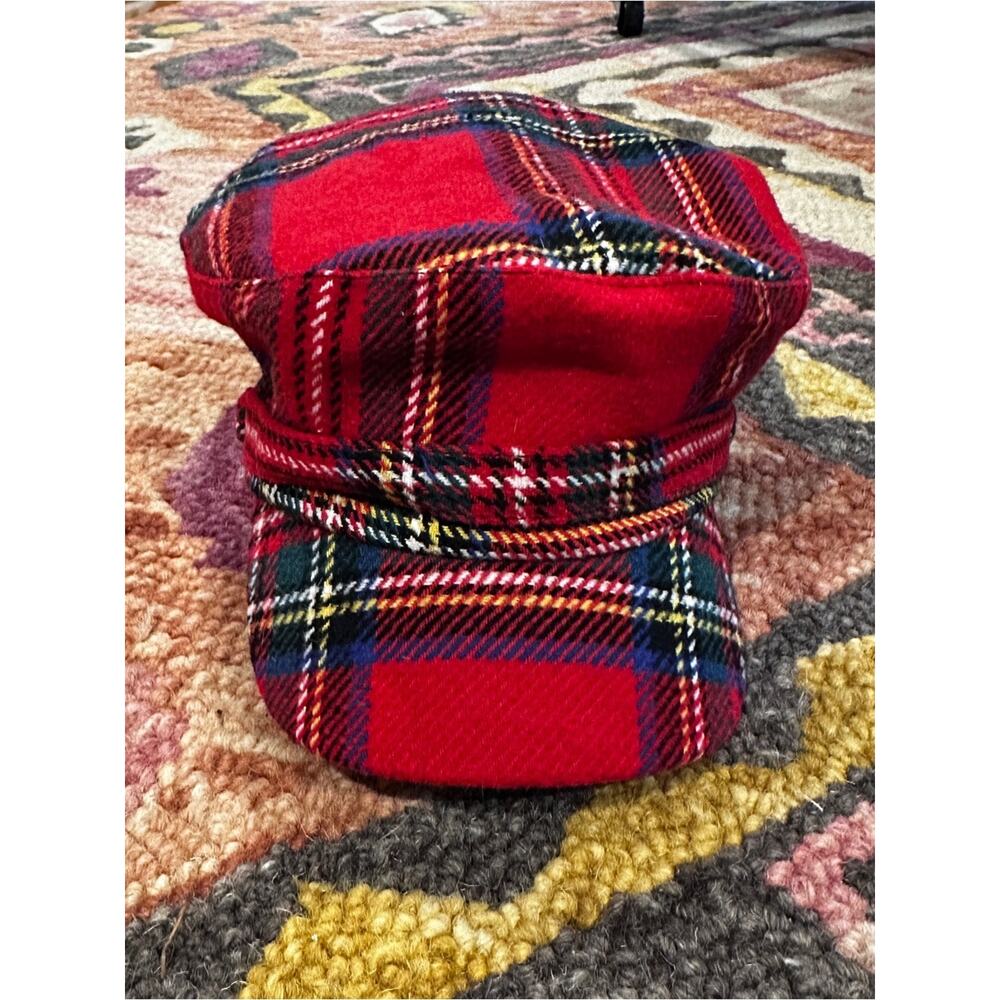 ADORA Red Tartan Plaid Baker Boy Cap
